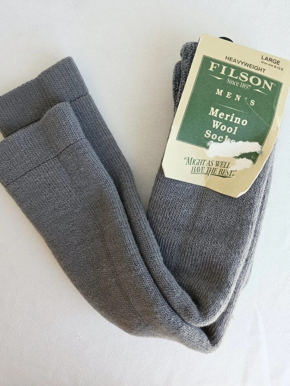 NEW FILSON Made in USA Merino Wool Socks Heavyweight Over the Calf Dark Grey